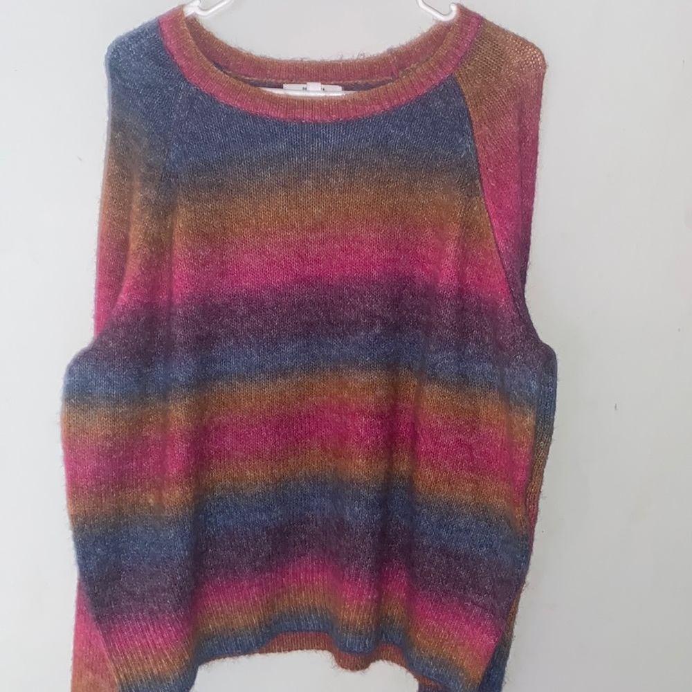 Colorful fuzzy sweater